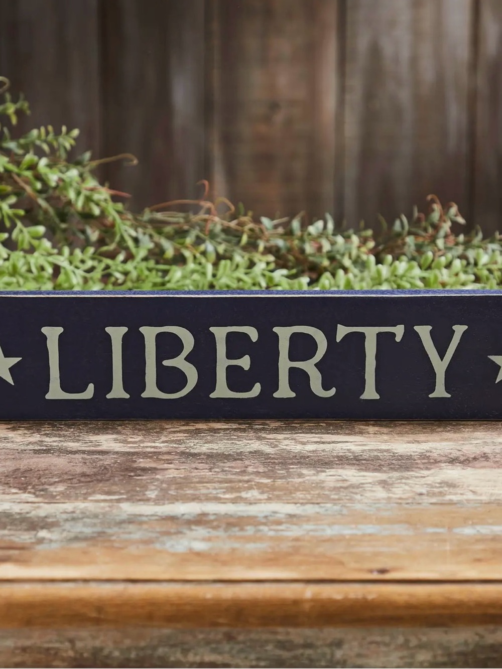 Blue Liberty Wooden Accent 3”x14”